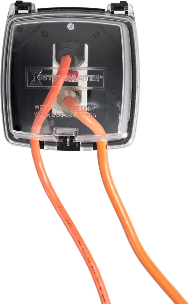 Intermatic WP1020C 2-1/4” Deep Weatherproof Outlet Cover – UV Stabilized Clear, GFCI & Duplex, Vertical Mount, UL Certified – Fits Single Device Only for Larger Double-Gang 4” x 4” Boxes - Image 2