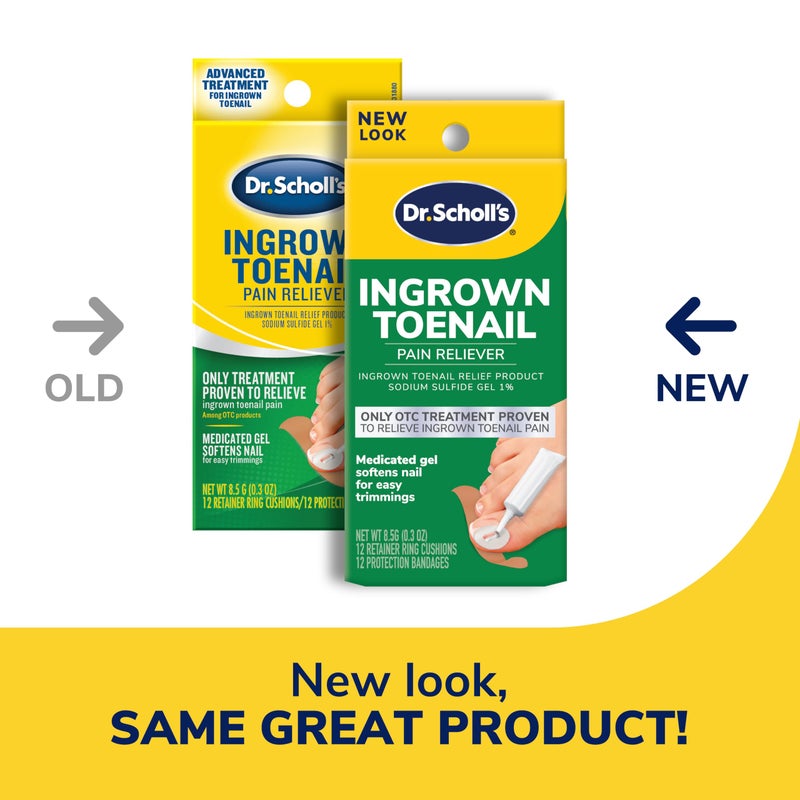 Dr. Scholl's Ingrown Toenail Pain Reliever, 0.3oz // Medicated Gel Softens Nails for Easy Trimming and Foam Ring and Bandage Protect the Affected Area White - Image 2