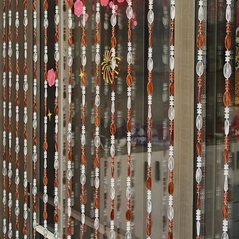 ave split Beaded Curtain Doorways Acrylic Hanging Door Beads String Curtains Tassel Room Divider Screen Decor for Doorway Window Living Room Wedding (1, Brown, 39 inch x 78.7 inch), ES041 - Image 3