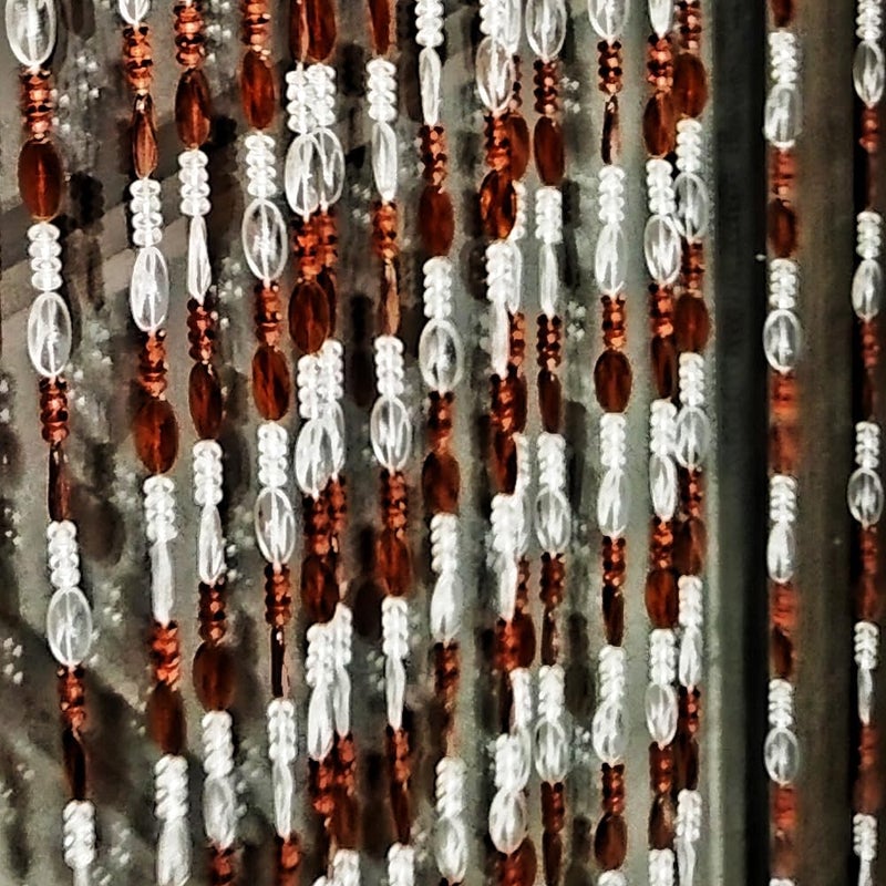 ave split Beaded Curtain Doorways Acrylic Hanging Door Beads String Curtains Tassel Room Divider Screen Decor for Doorway Window Living Room Wedding (1, Brown, 39 inch x 78.7 inch), ES041 - Image 1