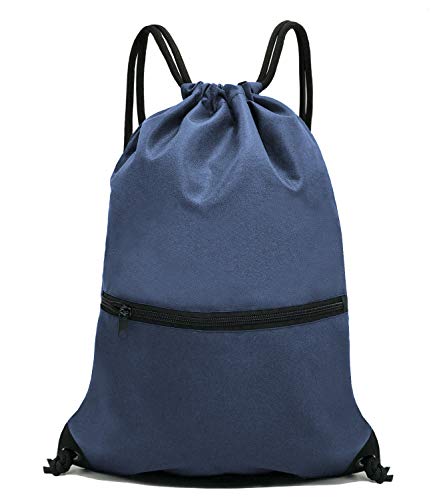HOLYLUCK Drawstring Backpack Bag Sport Gym Sackpack (navy blue) - Image 1