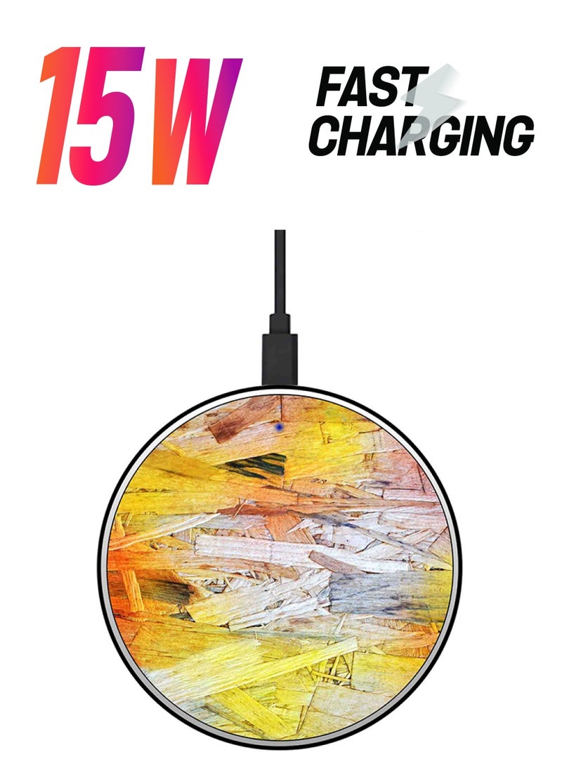 ثيودور شاحن لاسلكي سريع بطبعة تجريدية زيتية مع كابل USB متعدد الألوان - Image 1