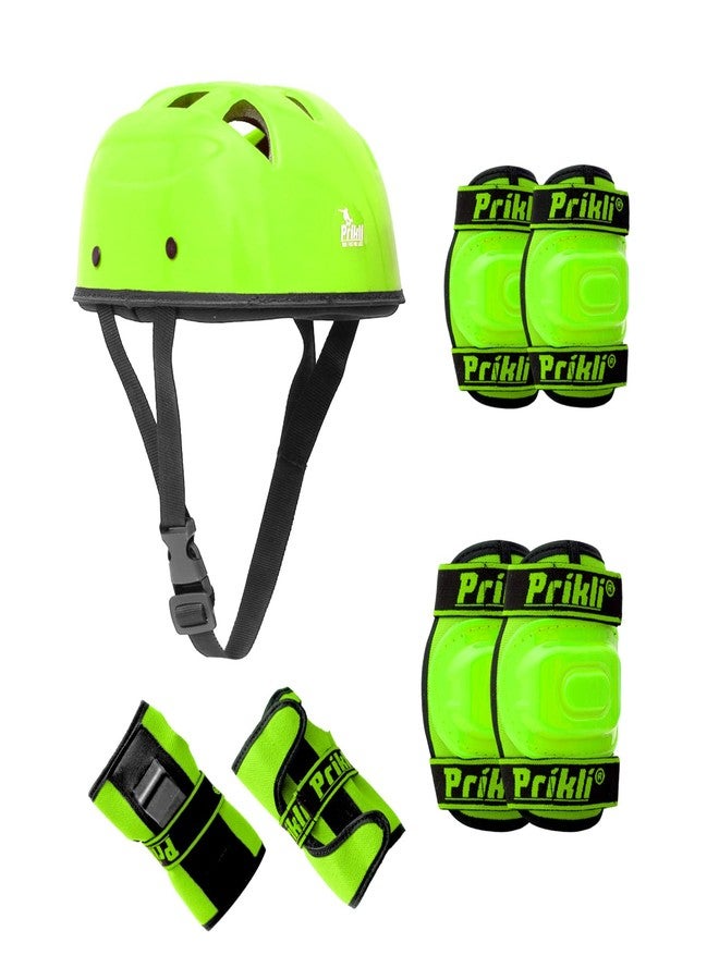 PRIKLI Skating Helmet Set Parrot Green Medium Durable Comfortable Fit Ideal for Kids Adults Skating Cycling Safety - Image 1