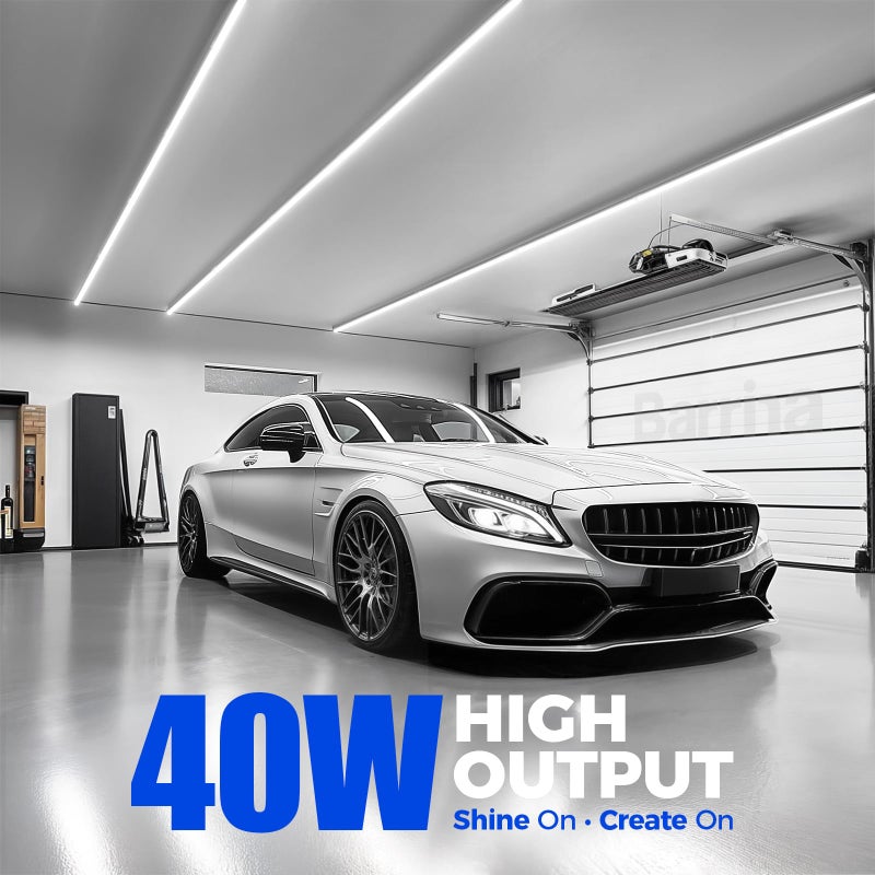 Barrina LED Shop Light, 4FT 40W 5500LM 5000K Daylight White, V Shape, Clear Cover, Linkable with Plug, T8 LED Tube Lights, ETL Listed, 10 Packs - Image 2