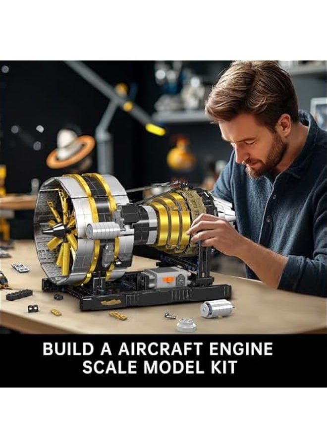 null - MOULD KING City Aircraft Engine Building Kit, Turbojet Engine Model That Runs, Mini Engine Build Kit for Adults with Battery, Mechanical Science Education STEM Toy(2256 PCS) - Image 1