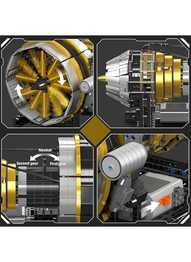 null - MOULD KING City Aircraft Engine Building Kit, Turbojet Engine Model That Runs, Mini Engine Build Kit for Adults with Battery, Mechanical Science Education STEM Toy(2256 PCS) - Image 1