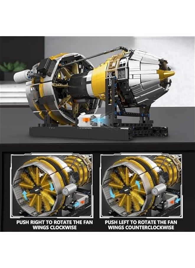 null - MOULD KING City Aircraft Engine Building Kit, Turbojet Engine Model That Runs, Mini Engine Build Kit for Adults with Battery, Mechanical Science Education STEM Toy(2256 PCS) - Image 1