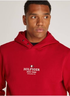 TOMMY HILFIGER Men's New York Logo Hoodie - Cotton blend, Red  - Image 5