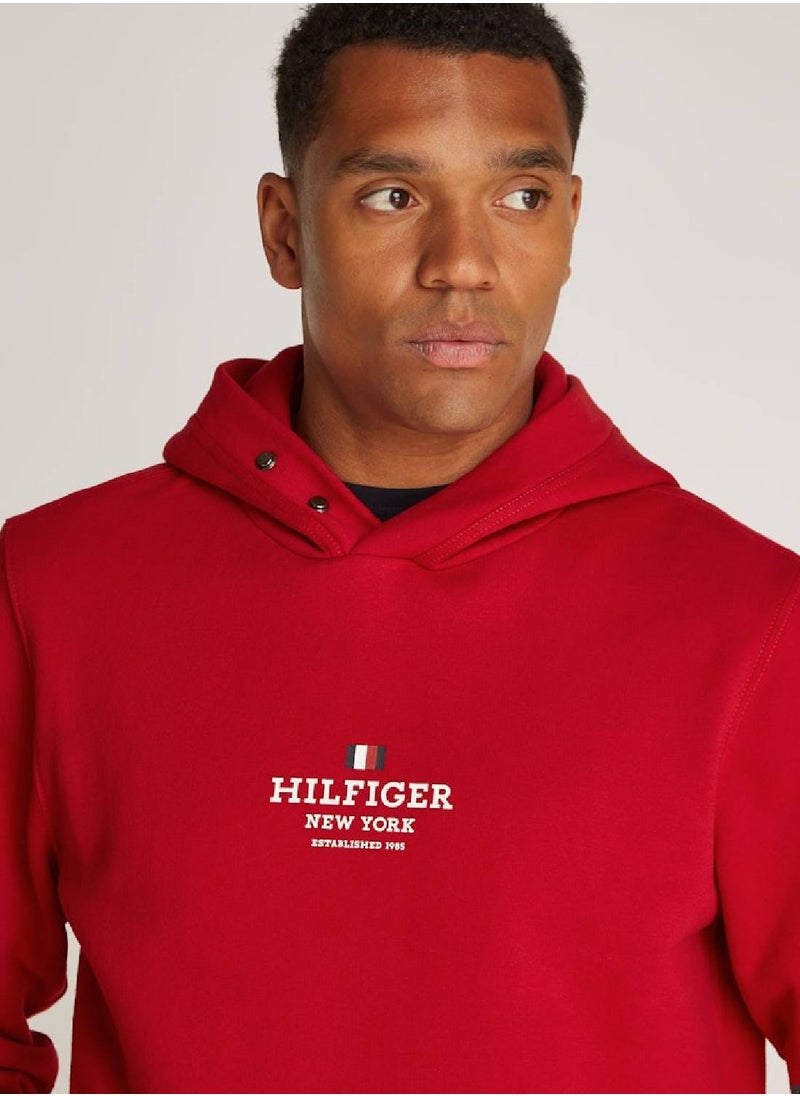 TOMMY HILFIGER Men's New York Logo Hoodie - Cotton blend, Red  - Image 5