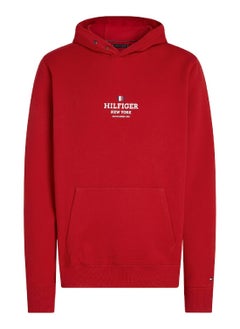 TOMMY HILFIGER Men's New York Logo Hoodie - Cotton blend, Red  - Image 2