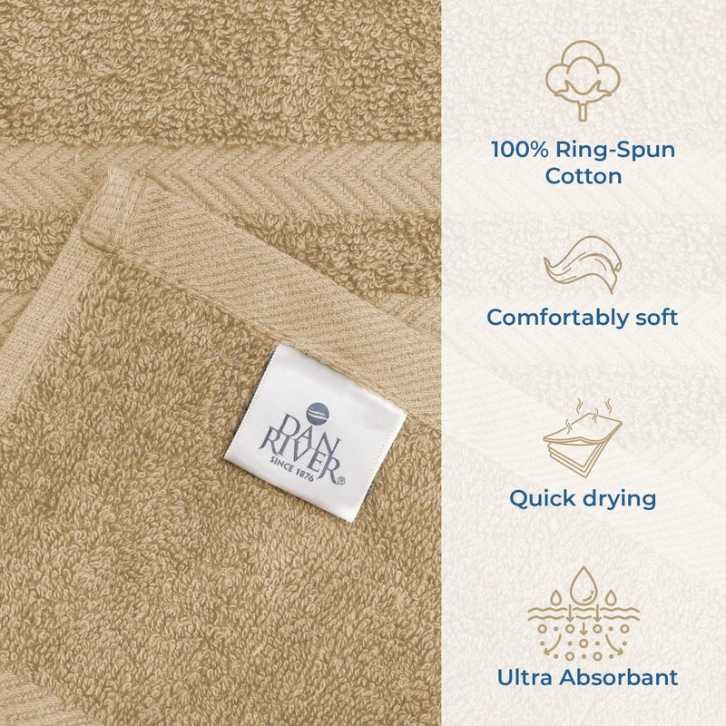 DAN RIVER 2 Pack Luxury Bath Sheets 35x70, 600 GSM, Soft & Quick Dry 100% Ring Spun Cotton Towels Ideal for Hotels, Spas, Gyms & Salons Extra Large, Tan - Image 3