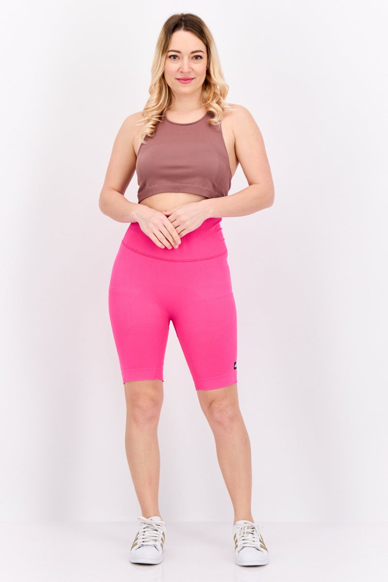Adidas Women Plus Size Training Shorts, Pink  - Image 2
