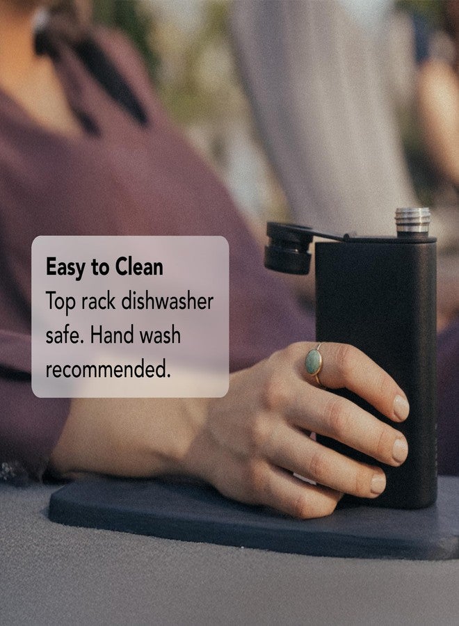 MiiR Aero Flask Classic Durable Stainless Steel Wide Mouth, 8oz Black - Features Ergonomic Design & Attached Hatchback Cap for Easy Refills on the Go - Image 5