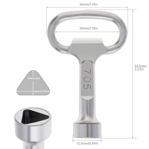 OriGlam Multi-Functional Utility Tool, Triangle Cabinet Spanner Socket Keys for Radiators, Gas & Electric - Image 4