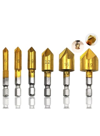 Countersink Drill Bit, Countersink Drill Bit Set 6 Pcs 1/4'' Hex Shank HSS 5 Flute Countersink 90 Degree Center Punch Tool Sets. - pzsku/Z72E42A76EB16FB85E768Z/45/_/1735348244/20054c75-36c4-4364-bc82-cc5839dd6417