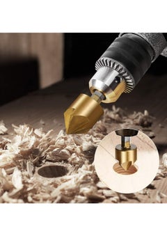 Oasisgalore Countersink Drill Bit, Countersink Drill Bit Set 6 Pcs 1/4'' Hex Shank HSS 5 Flute Countersink 90 Degree Center Punch Tool Sets.  - Image 2