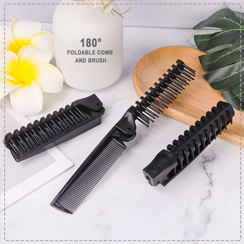 HQSLsund Foldable Combs in Bulk Individually Wrapped, Travel Pocket Hair Comb, Folding Hair Brush Double Headed, Brush Comb Styling Tool for Men Women Combs, Black (One Size, 20, Count) - Image 3