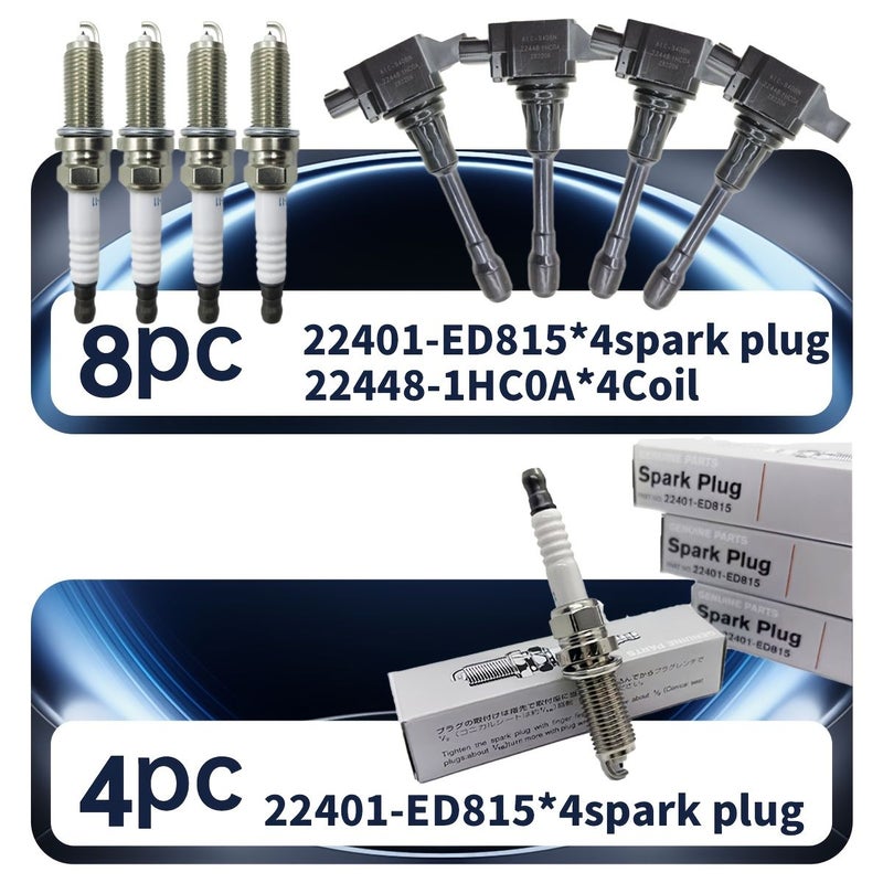 Nissan Coil Spark Plug 4 Pack For Teana J32 Almera Latio Livina LZKAR6AP - Image 1