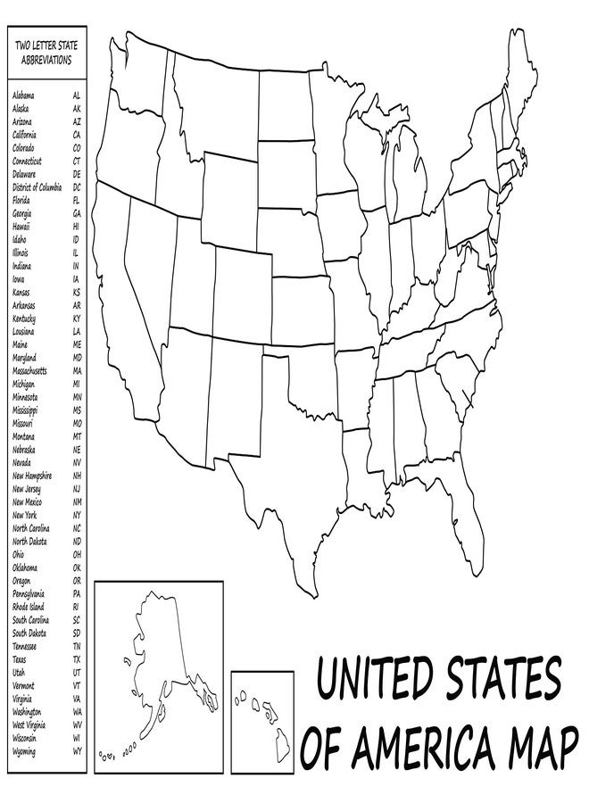 S Superfine Printing United States Map - USA Poster, US Educational Map - with State 2 Letter Abbreviation - for Ages Kids to Adults- Home/School/Office- Printed on 110Lb Card Stock - 12" x 18" Inches - Bulk Pack of 10 - Image 4
