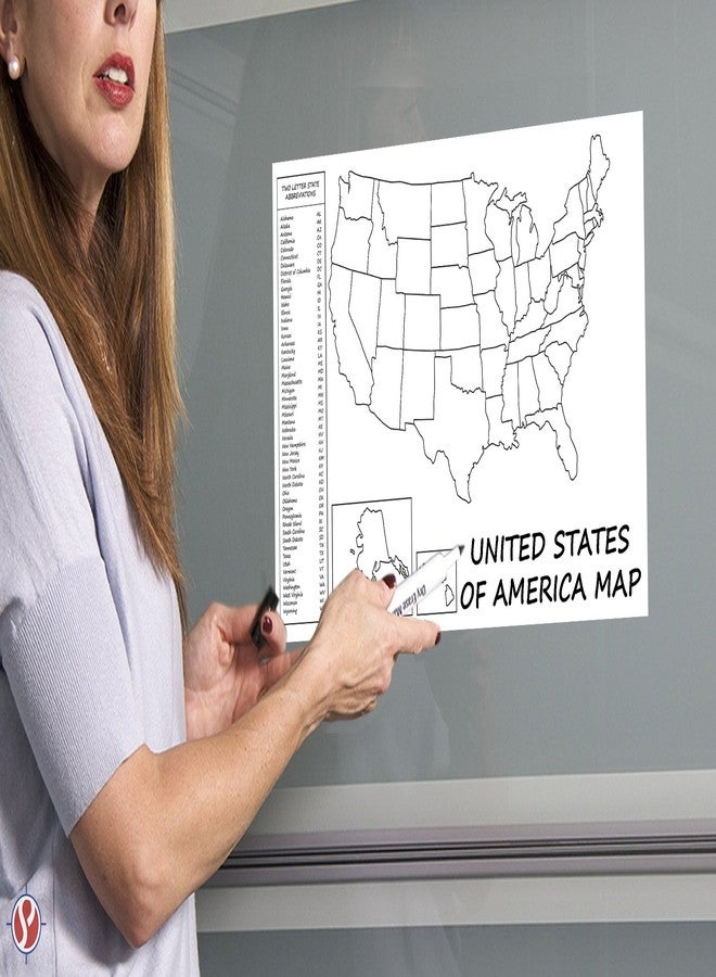 S Superfine Printing United States Map - USA Poster, US Educational Map - with State 2 Letter Abbreviation - for Ages Kids to Adults- Home/School/Office- Printed on 110Lb Card Stock - 12" x 18" Inches - Bulk Pack of 10 - Image 2