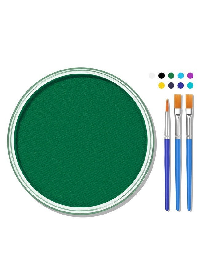 FREEORR FREEORR Green Face Body Paint Makeup 30G,Professional Stage Screen Halloween,Non Toxic Face Body Paint Makeup for Halloween Costume Theater Dress-Up Monster Vampire Witch Hulk Makeup-04 - Image 1