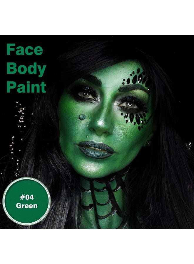 FREEORR FREEORR Green Face Body Paint Makeup 30G,Professional Stage Screen Halloween,Non Toxic Face Body Paint Makeup for Halloween Costume Theater Dress-Up Monster Vampire Witch Hulk Makeup-04 - Image 3