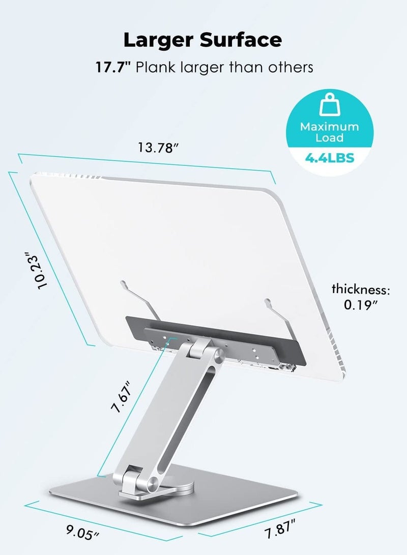 عام حامل كمبيوتر محمول ، حامل كتب للقراءة ، حامل كتب الطبخ ، ارتفاع وزاوية قابلة للتعديل ، قاعدة دوارة 360 درجة ، ألمنيوم ، قابل للطي ، محمول ، للمكتب ، المطبخ ، الكتب المدرسية ، الوصفة ، المجلة ، الكمبيو - Image 4