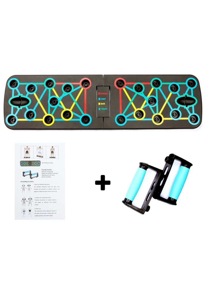 Generic Push Up Board 9 in 1 Home Workout Equipment Multi-Functional Push up Bar System Fitness Floor Chest Muscle Exercise Professional Equipment Burn Fat Strength Training Arm 24.8 inch Push Up Board  - Image 4