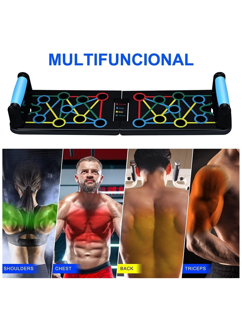 Generic Push Up Board 9 in 1 Home Workout Equipment Multi-Functional Push up Bar System Fitness Floor Chest Muscle Exercise Professional Equipment Burn Fat Strength Training Arm 24.8 inch Push Up Board  - Image 3