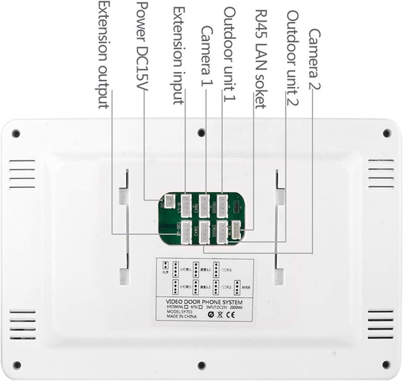 klarako 1080P WiFi Video Doorbell System, 2*Doorbell with 110° Night Camera, 2 * 7in TFT Monitors, App Remote Door Entry System (US Plug) - Image 5