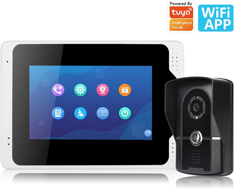 klarako 1080P WiFi Video Doorbell System, 2*Doorbell with 110° Night Camera, 2 * 7in TFT Monitors, App Remote Door Entry System (US Plug) - Image 3