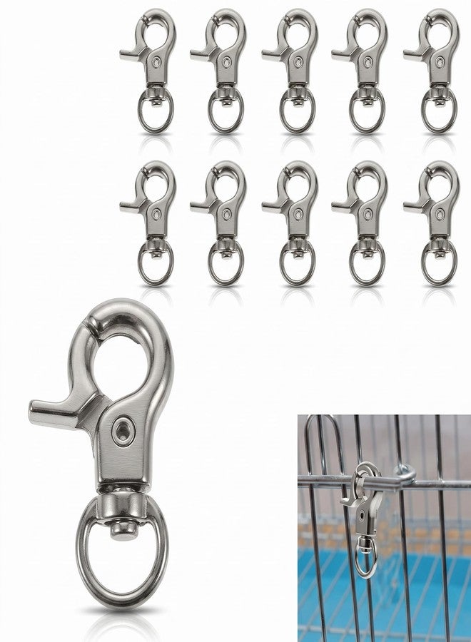 Balacoo 10 Pcs Metal Trigger Snap Hooks, Heavy Duty Bird Cages Swivel Snap Hooks, Escape-Resistant Clasps Lanyard Clips for Pet Bird Cage (1.1'' x 0.7'') - Image 1