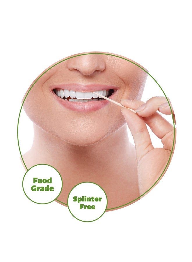 Gusto Comfy Package [1500 Count] Bamboo Wooden Toothpicks Wood Round Single-Point - Image 4