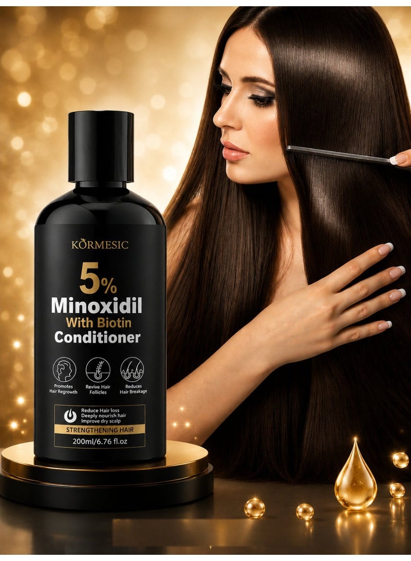 Kormesic Minoxidil 5% Deep Nourishing Hair Conditioner – Salon Quality Hair Care Treatment, Supports Thicker Hair Appearance, Improves Hair Elasticity, Strengthens Roots, Moisturizes Dry Hair and Enhances Overall Hair Health - Image 2