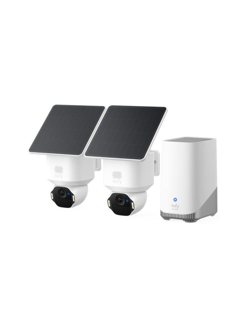 eufy Security SoloCam E42 2-Cam Kit (HomeBase S380), 4K Security Camera Wireless Outdoor, Solar Powered, AI Motion Tracking, Strobe Light, Pan & Tilt, Facial Recognition, Local Storage Up to 16 TB - Image 1