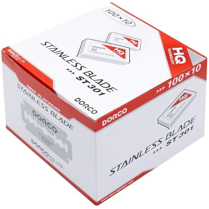 دروكو DORCO Wennow St301 شفرات حلاقة بلاتينية مزدوجة الحواف 1 علبة 1000 شفرة - Image 1