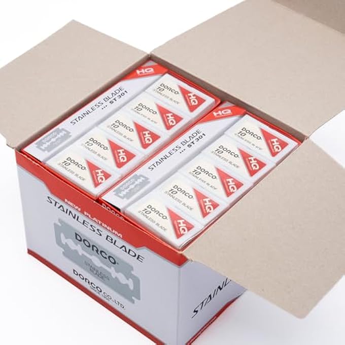 دروكو DORCO Wennow St301 شفرات حلاقة بلاتينية مزدوجة الحواف 1 علبة 1000 شفرة - Image 2
