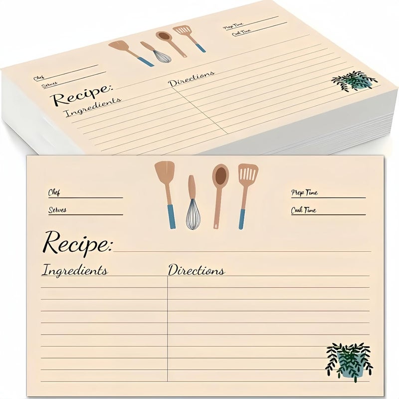 YOJO Recipe Cards,50 Count Recipe Cards 4x6,Double Sided Cardstock for Bridal Shower,Wedding,Housewarming Gift - Image 1