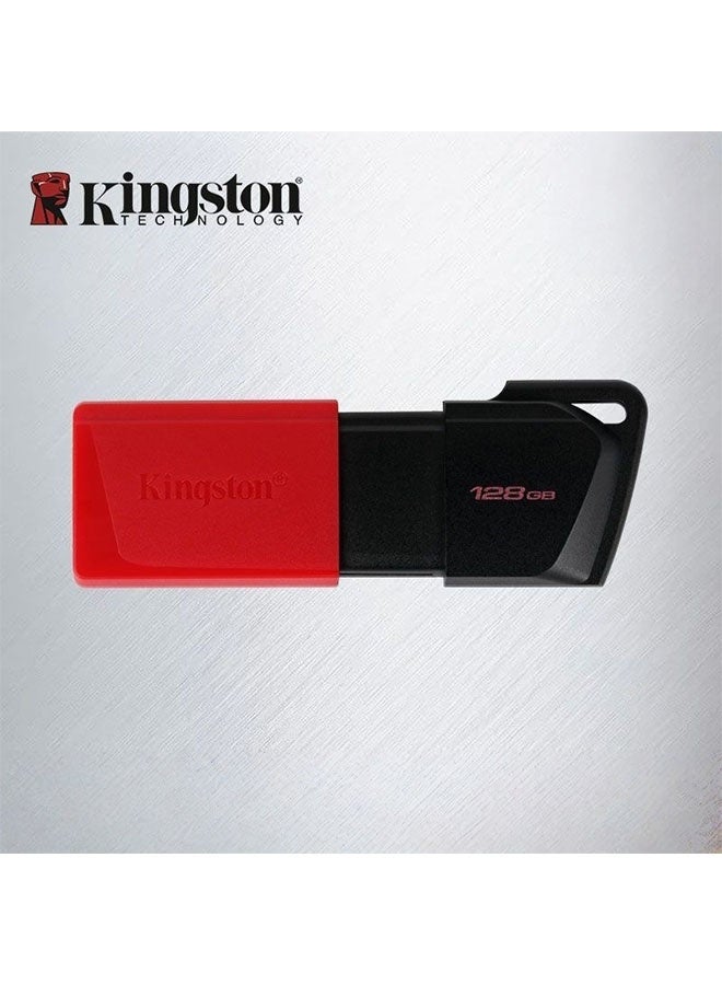 Kingston Grey DataTraveler®Exodia™M 128GB USB 3.2 High-Speed Flash Drive, One-Touch Sliding Cover Design, Eliminates Lost Caps, Suitable for Office and Entertainment Use - Image 1