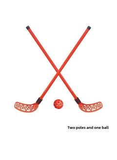Generic Children's Hockey Toy Kindergarten Feelings Training Ice Hockey Props Outdoor Sports Parent-Child Interactive Games-Color:100cm Hockey Stick Red 2 Pieces With 1 Ball  - Image 1