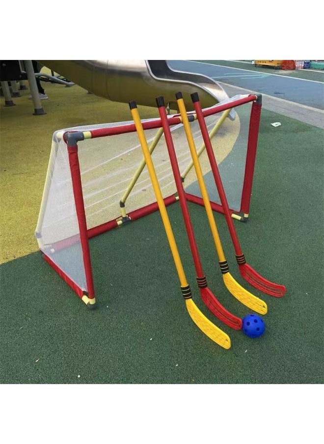 Generic - Children's Hockey Toy Kindergarten Feelings Training Ice Hockey Props Outdoor Sports Parent-Child Interactive Games-Color:100cm Hockey Stick Red 2 Pieces With 1 Ball - Image 1