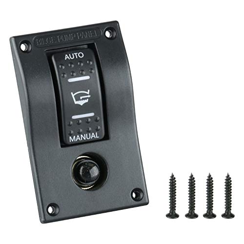 Amarine Made Deluxe LED Rocker Bilge Pump Switch Panel & Circuit Breaker - Auto/Off/Man LED Lighted Control Switches for RV Truck Caravan Vehicles Off-Road Camper - Image 1