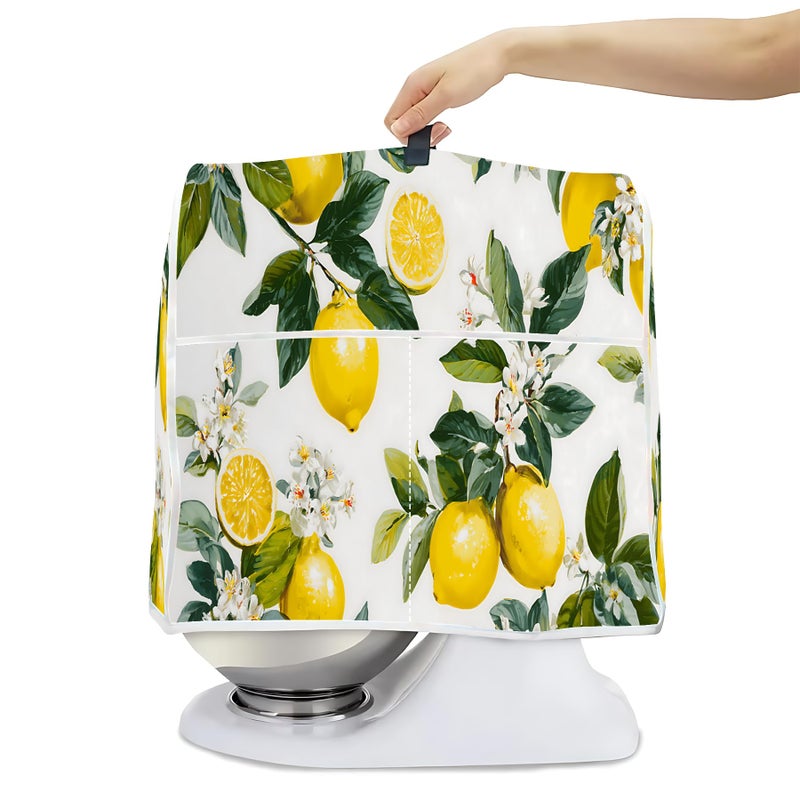 BVBOX Dust Cover Compatible with Stand MixerProtective Stand Mixer Cover with Pockets for Extra Accessories Lemon For 455 qt Mixer - Image 2
