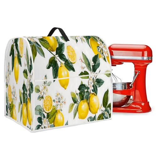 BVBOX Dust Cover Compatible with Stand MixerProtective Stand Mixer Cover with Pockets for Extra Accessories Lemon For 455 qt Mixer - Image 3