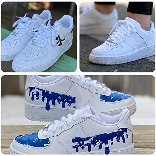 NDTEZUGT 2 Pair Flat Shoelaces 36"-72" Length Replacement Laces for Air Force 1,with 2 Pair Shoe Lace Charms for AF1 Sneakers, 5/16" Wide Shoe Strings Replacement for Jordans 1 (White, 54"/138cm) - Image 4