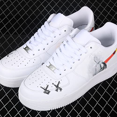 NDTEZUGT 2 Pair Flat Shoelaces 36"-72" Length Replacement Laces for Air Force 1,with 2 Pair Shoe Lace Charms for AF1 Sneakers, 5/16" Wide Shoe Strings Replacement for Jordans 1 (White, 54"/138cm) - Image 2