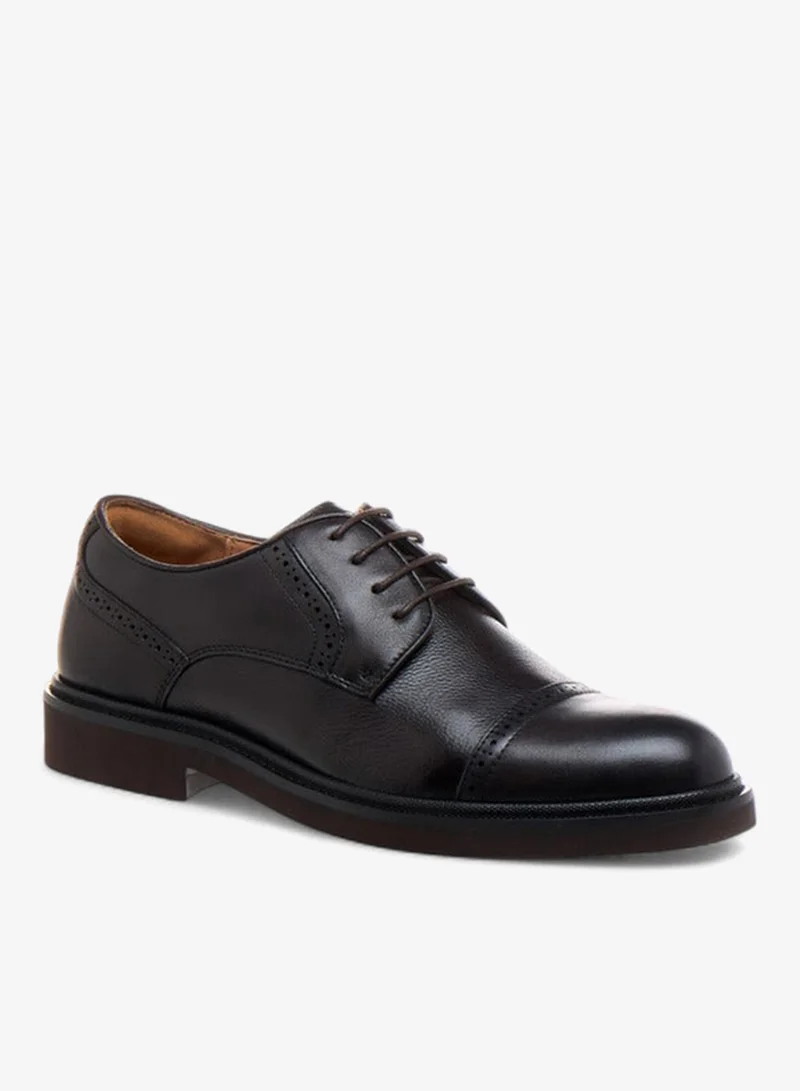 DUCHINI Men's Textured Lace-Up Derby Shoes