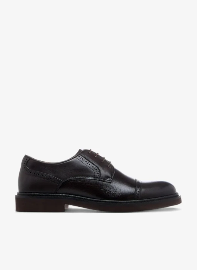 DUCHINI Men's Textured Lace-Up Derby Shoes