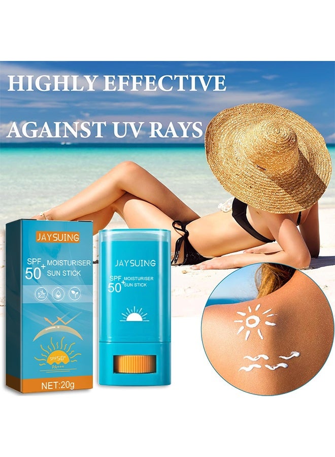 Jaysuing SPF 50+ Moisturiser Sun Stick, Face Sunscreen for All Skin Types,Water Resistant & Lightweight,Effective UV Protection Long Lasting Moisturizing Sun Stick - Image 2