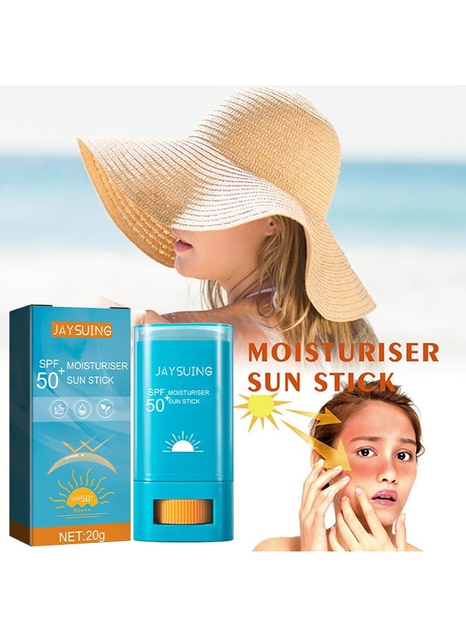 Jaysuing SPF 50+ Moisturiser Sun Stick, Face Sunscreen for All Skin Types,Water Resistant & Lightweight,Effective UV Protection Long Lasting Moisturizing Sun Stick - Image 1